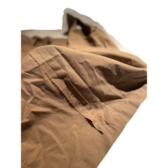 Vintage Style 90s Handmade Pinafore Dress Brown‎ Painted Tulips Cottagecore L - Picture 13 of 15